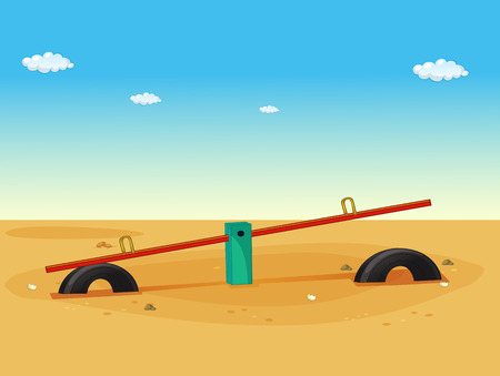 Illustration of a seesaw in the playgroundのイラスト素材