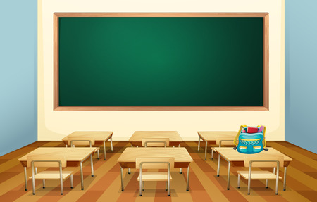 Illustration of an empty classroomのイラスト素材