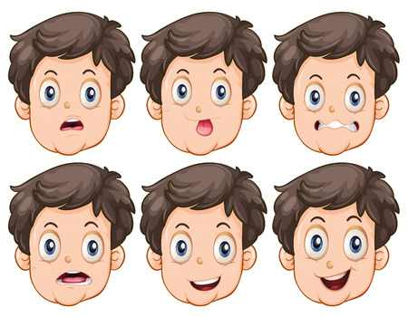 Different facial expressions of the manのイラスト素材
