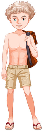 Single male hipster with a backpackのイラスト素材