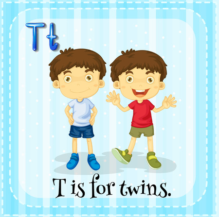 Letter T is for twinsのイラスト素材