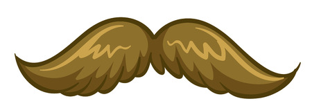 Close up brown mustache in perfect formのイラスト素材