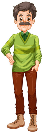 Grown up wearing sweater and bootsのイラスト素材