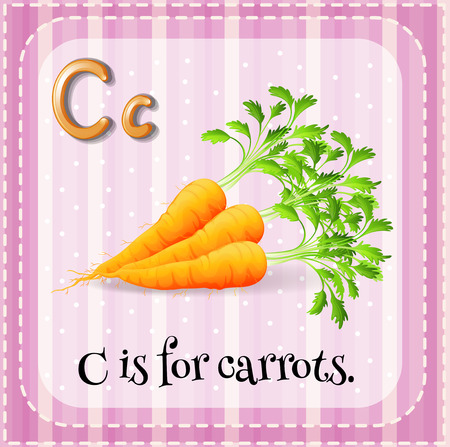 Flash card letter C is for carrotsのイラスト素材