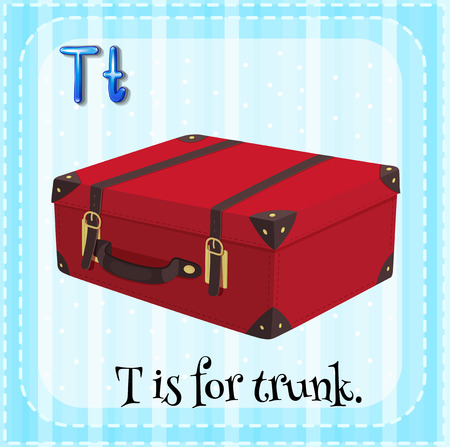 Flash card letter T is for trunkのイラスト素材