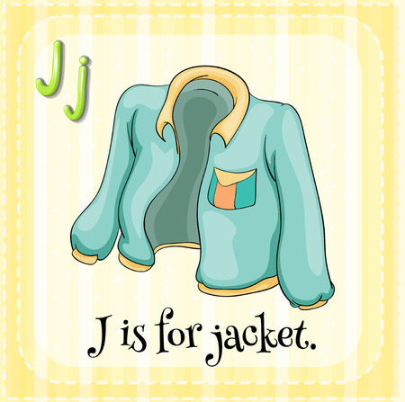 Flashcard letter J is for jacketのイラスト素材