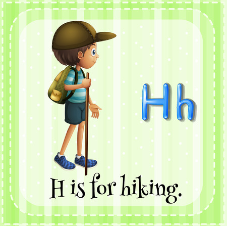 Flashcard letter H is for hikingのイラスト素材