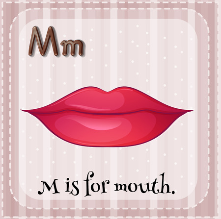 Flashcard letter m is for mouthのイラスト素材