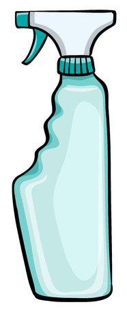 Close up green spray bottleのイラスト素材