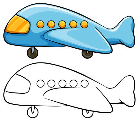 Toy airplane with simple drawingのイラスト素材