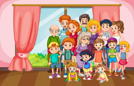 Family reunion gathering in the house