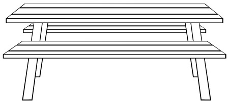 Close up classis picnic tableのイラスト素材