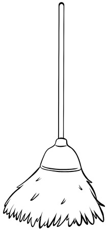 Close up broom with long handleのイラスト素材