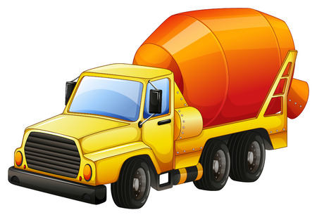 Close up yellow cement truckのイラスト素材