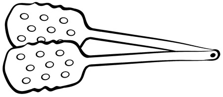 Close up pair of tongsのイラスト素材