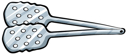 Close up stainless steel tongsのイラスト素材