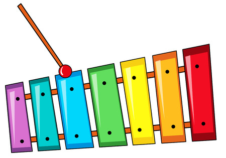 Closeup colorful xylophone with the stickのイラスト素材