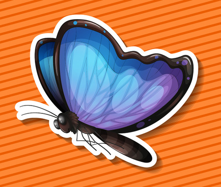Close up blue butterfly flying aloneのイラスト素材
