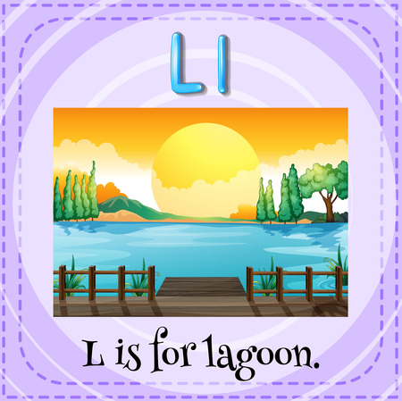 Flashcard alphabet L is for lagoonのイラスト素材