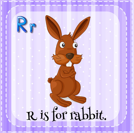 Flashcard letter R is for rabbitのイラスト素材