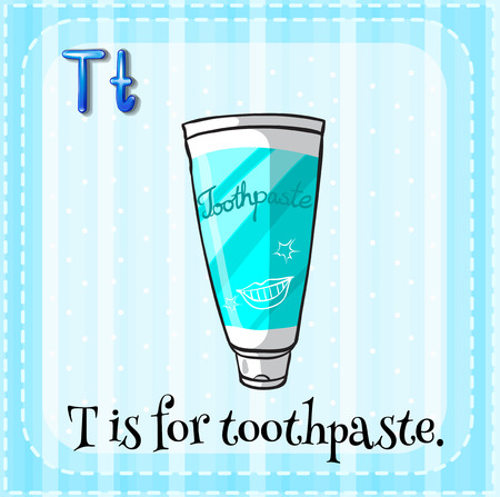 Flashcard letter T is for toothpasteのイラスト素材