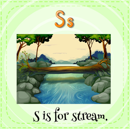 Flashcard letter S is for streamのイラスト素材