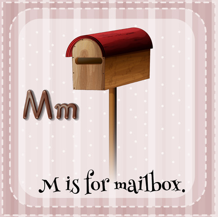 Flashcard letter M is for mailboxのイラスト素材