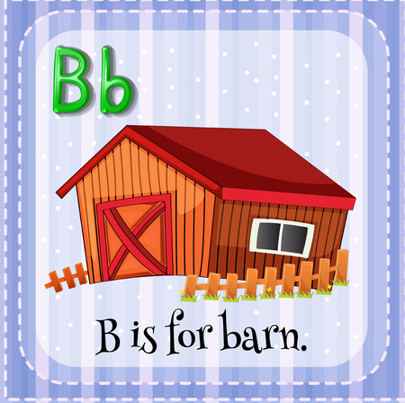 Flashcard letter B is for barnのイラスト素材