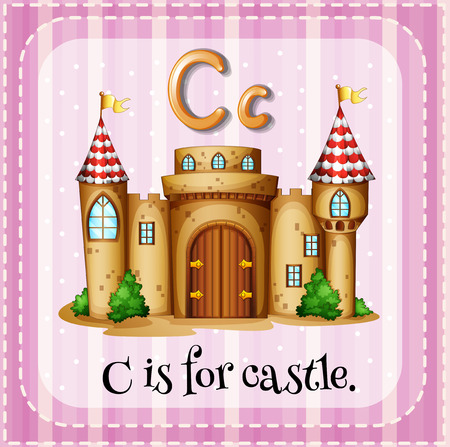 Flashcard letter C is for castleのイラスト素材