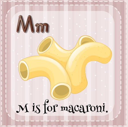 Flashcard letter M is for macaroniのイラスト素材