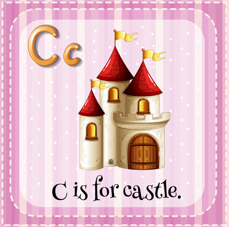 Flashcard letter C is for castleのイラスト素材
