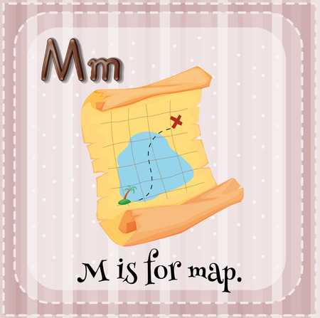 Flashcard letter M is for mapのイラスト素材