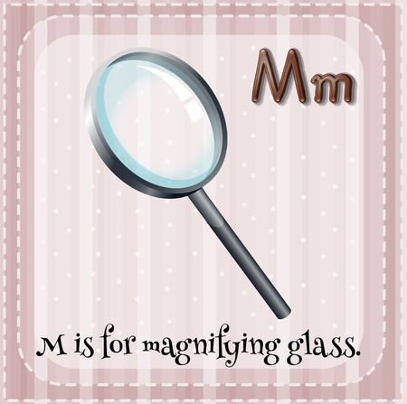 Flashcard letter M is for magnifying glassのイラスト素材