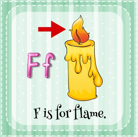 Flashcard letter F is for flameのイラスト素材
