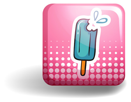 Pop ice on pink square iconのイラスト素材