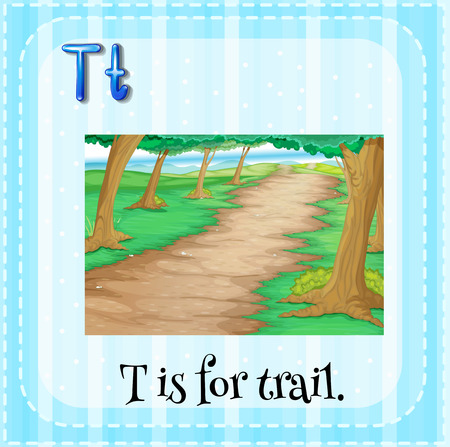 Flashcard letter T is for trailのイラスト素材