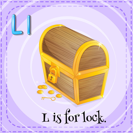 Flashcard letter L is for lockのイラスト素材