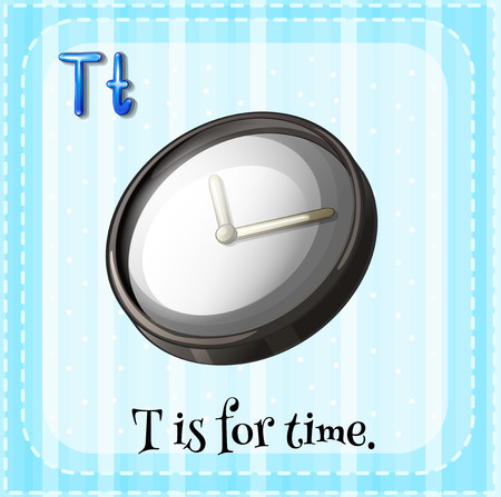 Flashcard letter T is for timeのイラスト素材