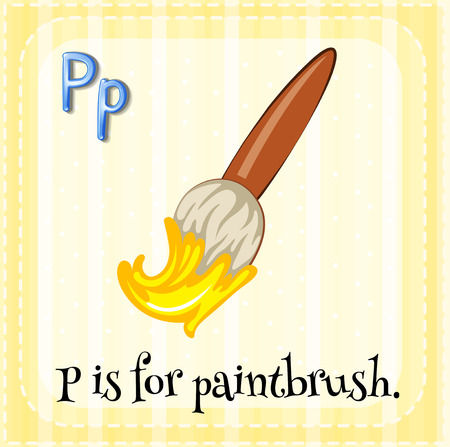 Flashcard alphabet P is for paintbrushのイラスト素材