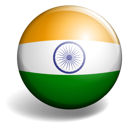 India flag on round badgeのイラスト素材