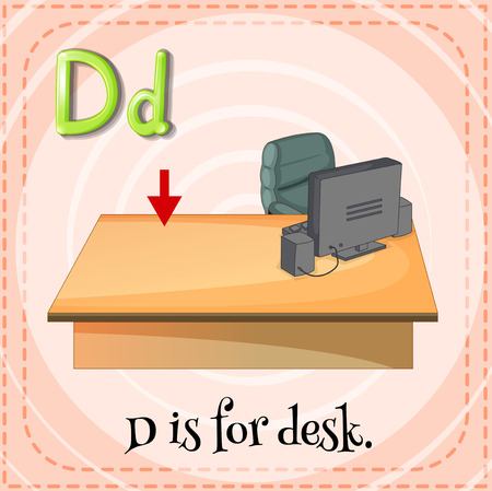 Flashcard letter D is for deskのイラスト素材