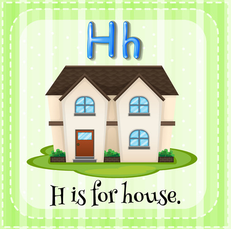 Flashcard letter H is for houseのイラスト素材