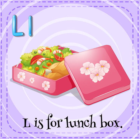 Alphabet L is lunch box illustrationのイラスト素材