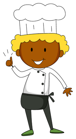 Male chef having thumb up illustrationのイラスト素材