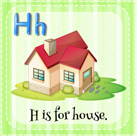 Flashcard letter H is for house illustrationのイラスト素材