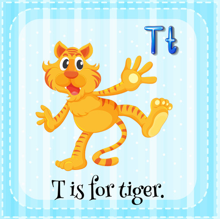 Flashcard of letter T illustrationのイラスト素材