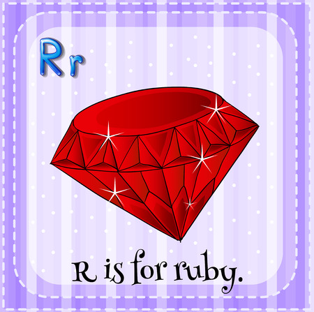 Alphabet R is for ruby illustrationのイラスト素材