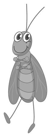 Grasshopper smiling on white illustrationのイラスト素材