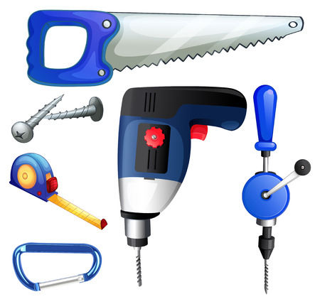 Construction tools and equipments illustrationのイラスト素材