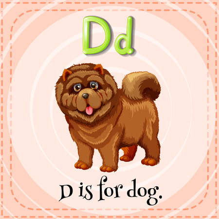 Flashcard letter D is for dog illustrationのイラスト素材
